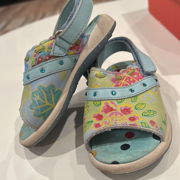 Oilily Open Toe Floral Leather Sandals Size US 5 toddler girl Baby Shoes - Picture 7 of 14